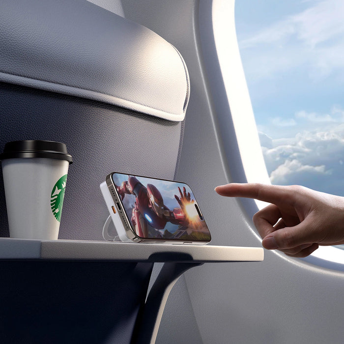 Dudao K28 10000mAh PD 22.5W MagSafe Powerbank with Metal Case and Ring Stand - Silver