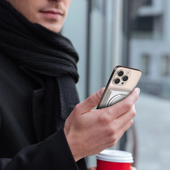 Dudao K28 10000mAh PD 22.5W MagSafe Powerbank with Metal Case and Ring Stand - Gray