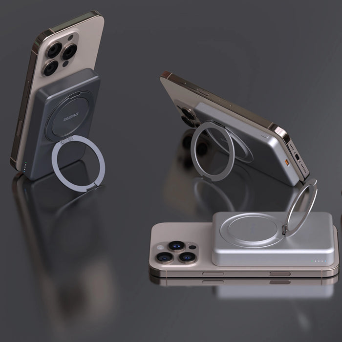 Dudao K28 10000mAh PD 22.5W MagSafe Powerbank with Metal Case and Ring Stand - Gray