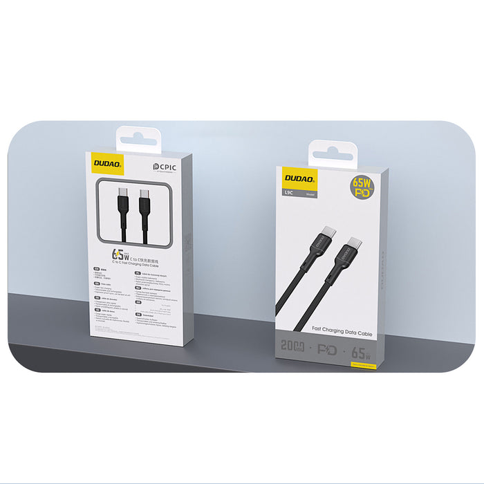 Dudao L9C 65W USB-C - USB-C 1m Cable - Black