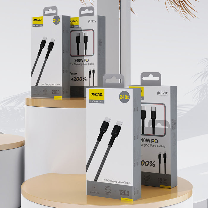 Dudao L9C Max 240W PD USB-C - USB-C Cable 1.2m - Black