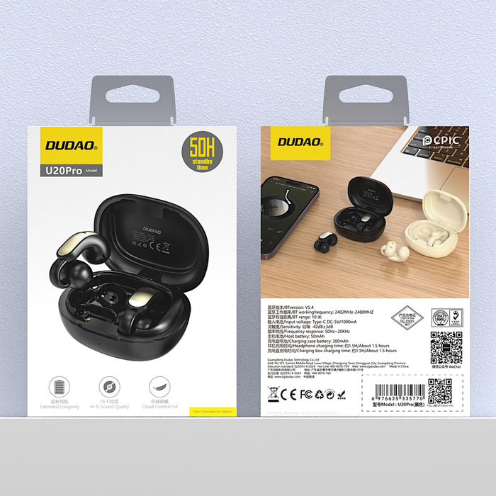 Dudao U20 Pro TWS Bluetooth wireless headphones - black