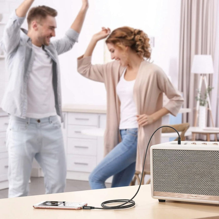 Dudao L12S AUX cable mini jack 3.5mm 1m 3-pole stereo - black