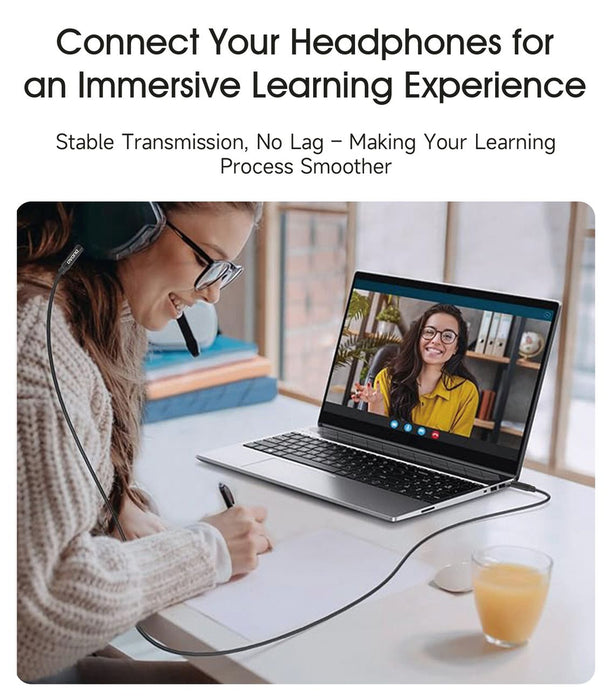 Dudao L12S AUX cable mini jack 3.5mm 1m 3-pole stereo - black