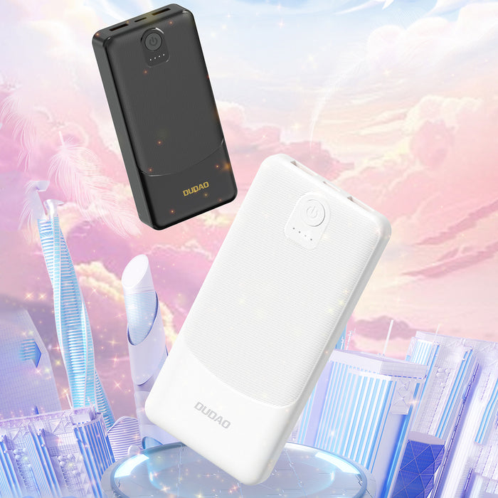 Powerbank Dudao K10 10000mAh 2.4A 2 x USB-A - white