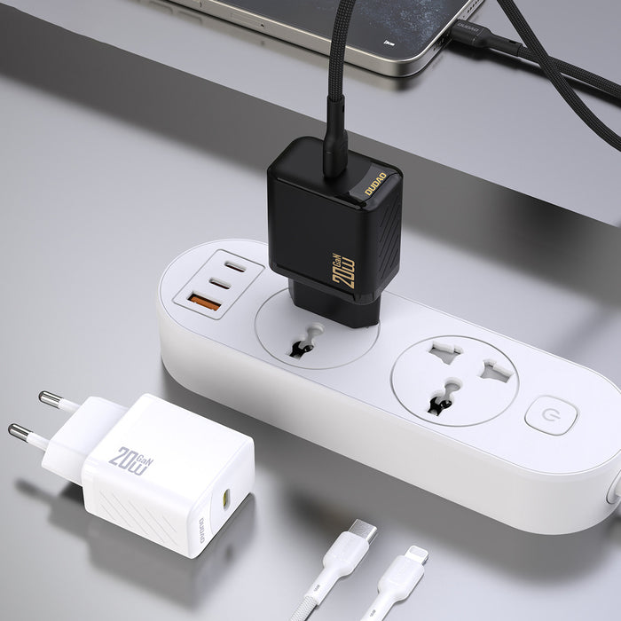 Dudao A26LEU PD 20W GaN USB-C Wall Charger with USB-C to Lightning Cable - Black