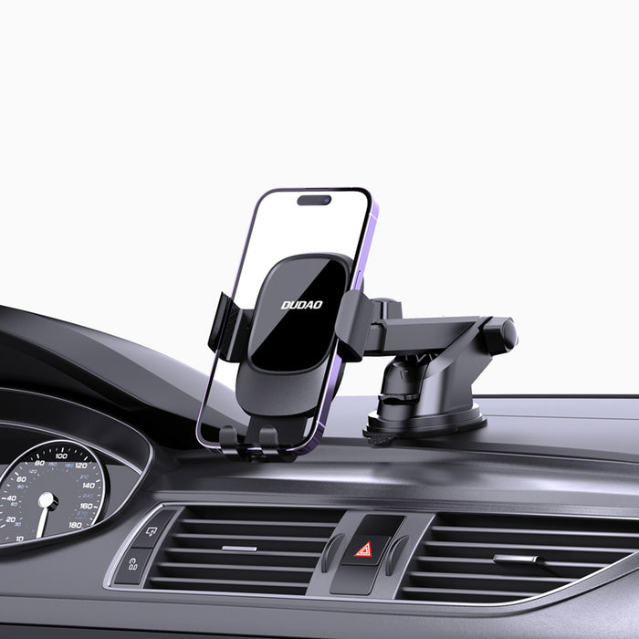 Dudao F5N+ gravity car holder with suction cup for windshield or dashboard - black