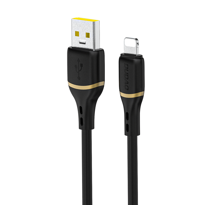 Dudao L25L 30W USB-A - Lightning Cable with Soft Silicone Braid Lightning 1m - Black