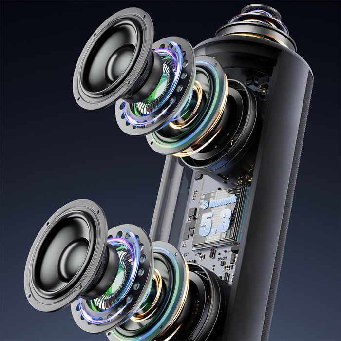 Dudao Y21Pro Wireless Speaker with RGB Backlight Bluetooth 5.3 - Black