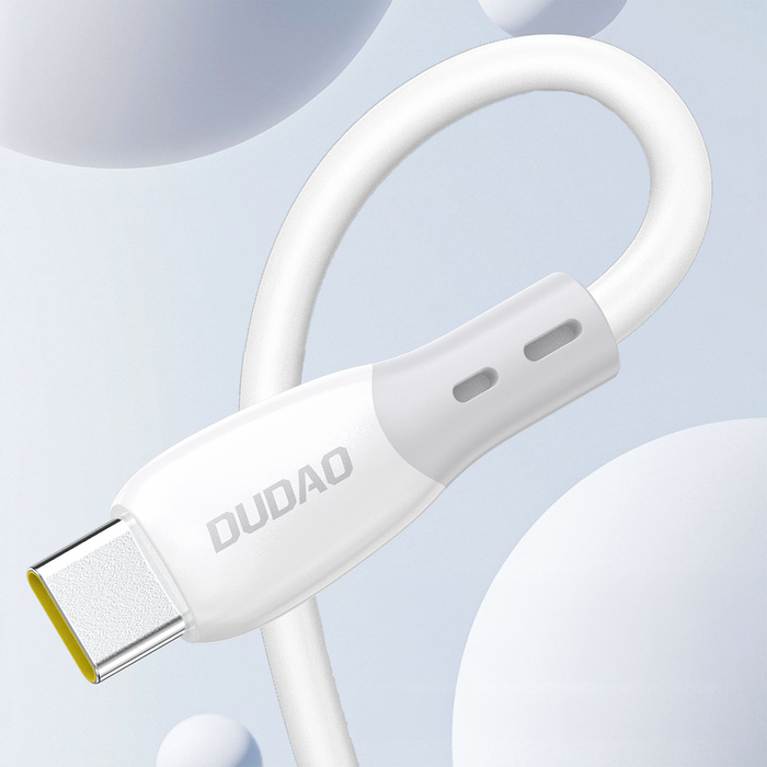 Dudao L25SC 60W USB-C - USB-C Cable with Soft Silicone Braid 1m - White