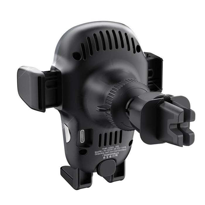 Dudao Automatic Car Holder with Built-in Qi 15W Wireless Charger Gray (F20xs)