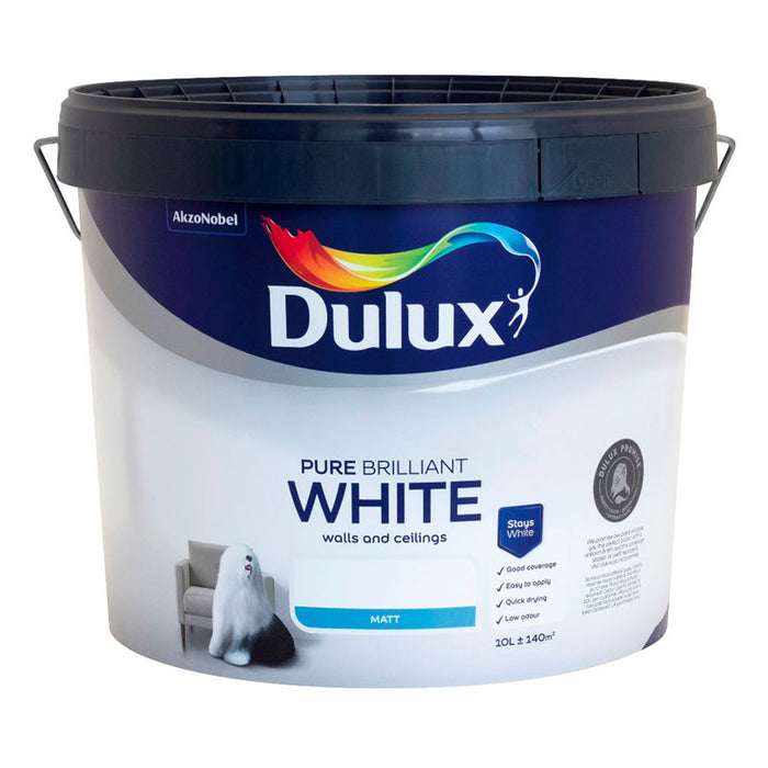 INTERIOR PAINT PURE BRILLIANT WHITE MATT DULUX