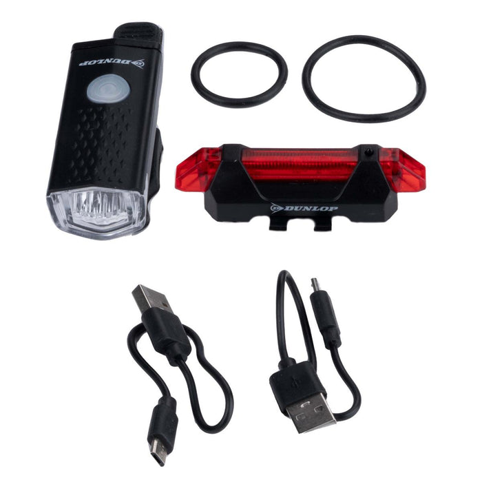 BICYCLE LIGHTS LED 2PCS USB DUNLOP