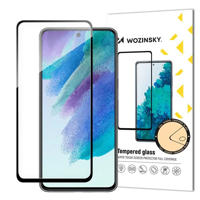 Durable Wozinsky Full Glue Tempered Glass for Samsung S23 FE Full Screen with Frame - Black - Cell phone tempered