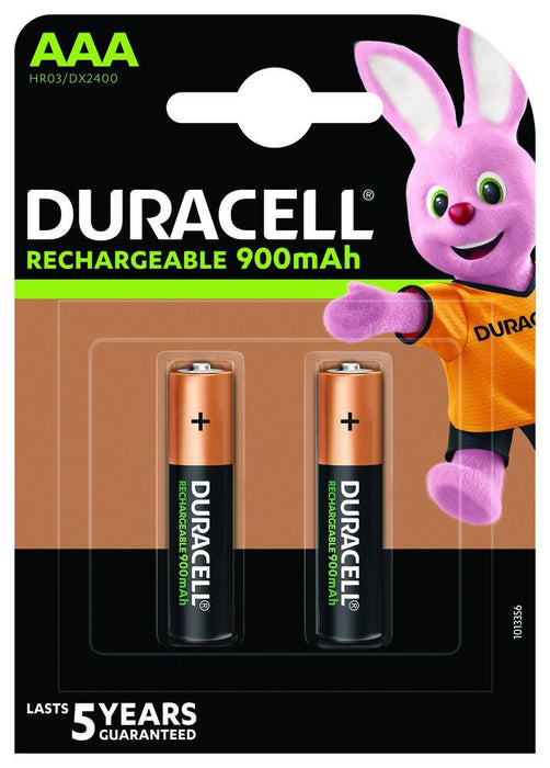 Rechargeable battery DURACELL R03 AAA, 900mAh NiMH, 1.2V, 2 pcs. in packaging