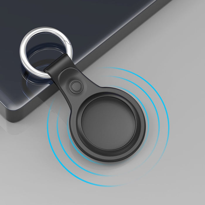 Dux Ducis 4pcs set Silicone flexible cover keychain loop case for Apple AirTag (Black / Green / Pink / Blue) - Cell