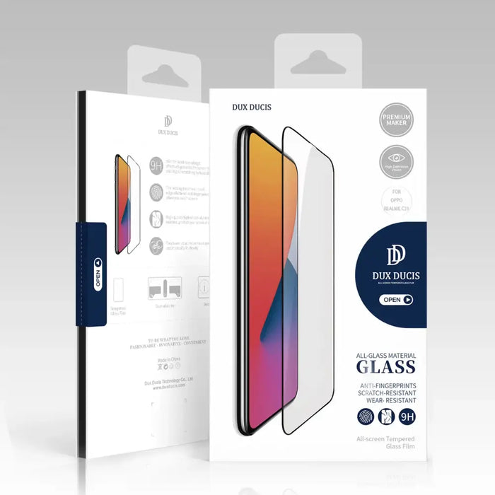 Dux Ducis 9D Tempered Glass 9H Durable Full Screen Tempered Glass with Realme C31 frame black (case friendly) - Cell