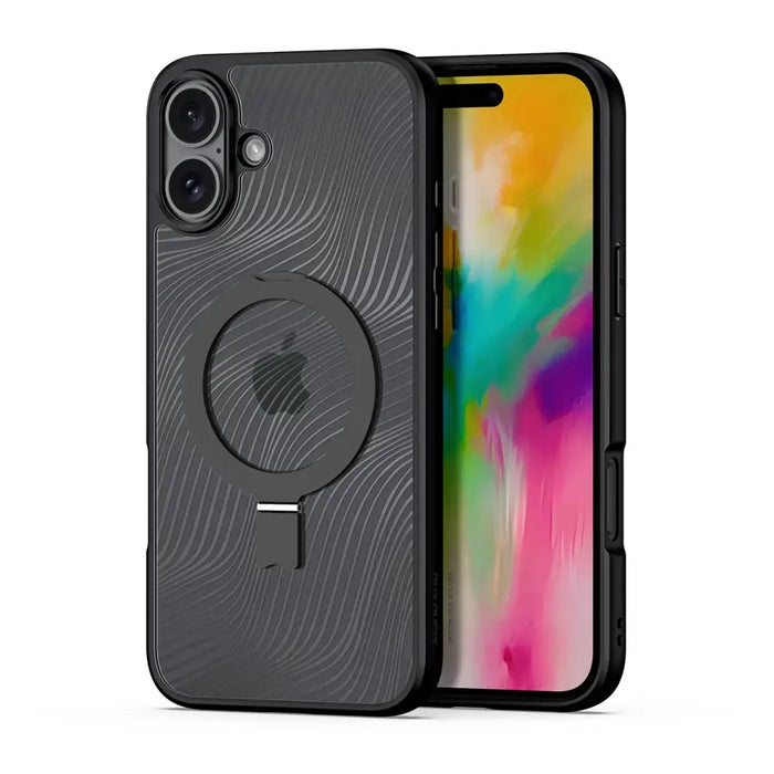Dux Ducis Aimo Mag case with MagSafe and stand for iPhone 16 - black - Cell phone cases and covers<<<HurtelXML