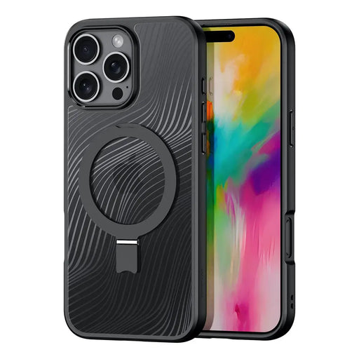 Dux Ducis Aimo Mag Case with MagSafe and Stand for iPhone 16 Pro Max - Black - Cell phone cases and covers<<<HurtelXML