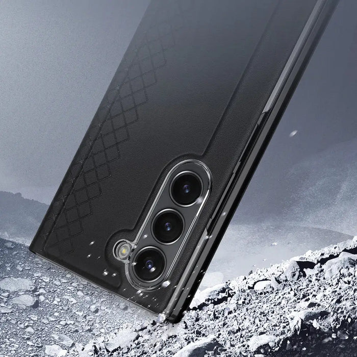 Dux Ducis Brill leather case for Samsung Galaxy Z Fold 6 with flap and card slot - black - Cell phone cases