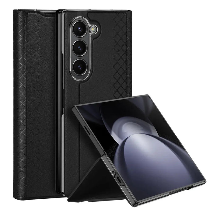 Dux Ducis Brill leather case for Samsung Galaxy Z Fold 6 with flap and card slot - black - Cell phone cases