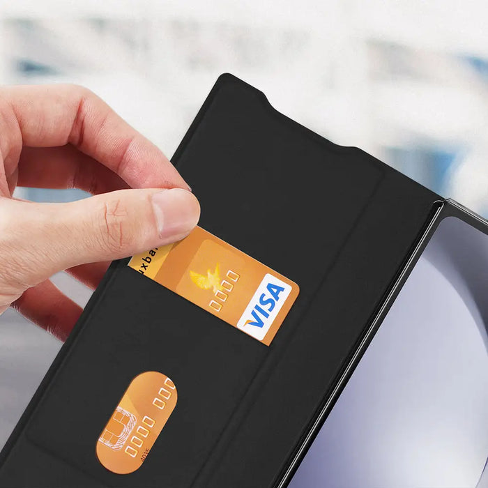 Dux Ducis Brill leather case for Samsung Galaxy Z Fold 6 with flap and card slot - black - Cell phone cases