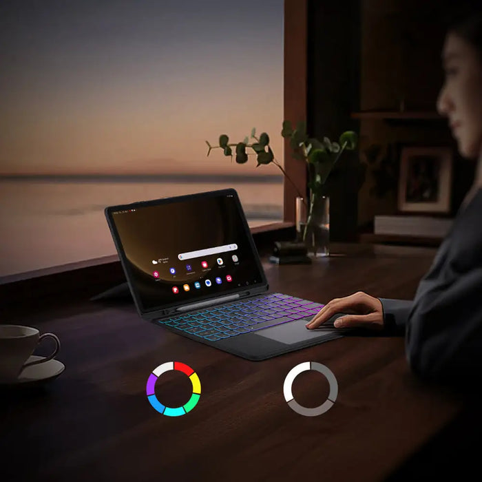 Dux Ducis (DK series) Keyboard Case for Samsung Tab S10 FE+ (Plus) with Backlight - Black - Cell phone cases