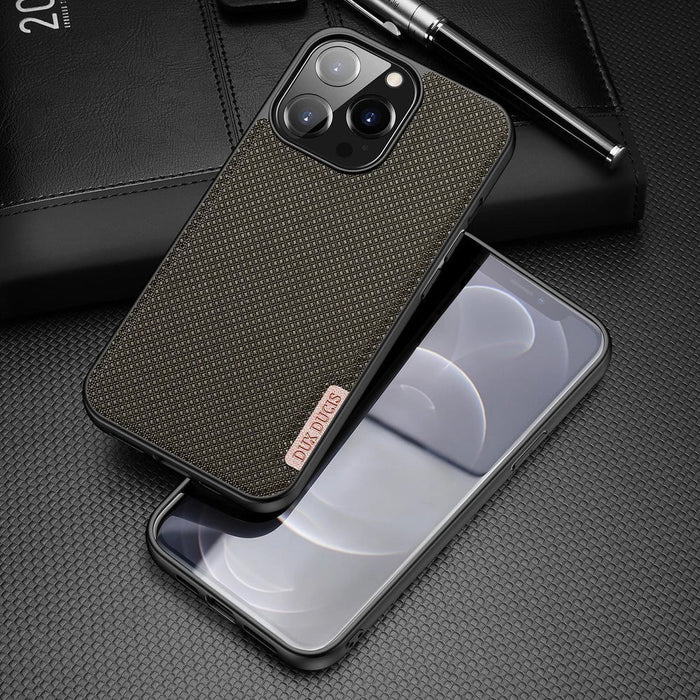 Dux Ducis Fino case covered with nylon material for iPhone 13 Pro green - Cell phone cases and covers<<<HurtelXML