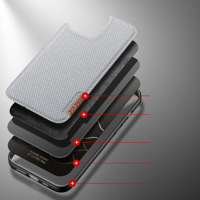 Dux Ducis Fino case covered with nylon material for iPhone 13 Pro Max gray - Cell phone cases and covers<<<HurtelXML