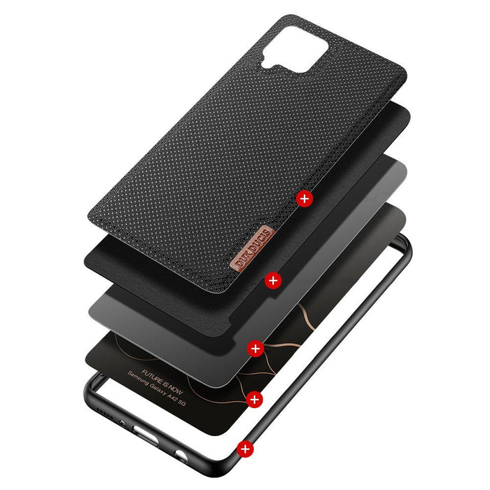 Dux Ducis Fino case covered with nylon material for Samsung Galaxy A42 5G black - Cell phone cases