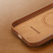 Dux Ducis Grit Leather Case for iPhone 14 Plus Elegant Faux Leather Cover (MagSafe Compatible) Brown - Cell phone cases