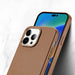 Dux Ducis Grit Leather Case for iPhone 14 Pro Max Elegant Faux Leather Cover (MagSafe Compatible) Brown - Cell phone