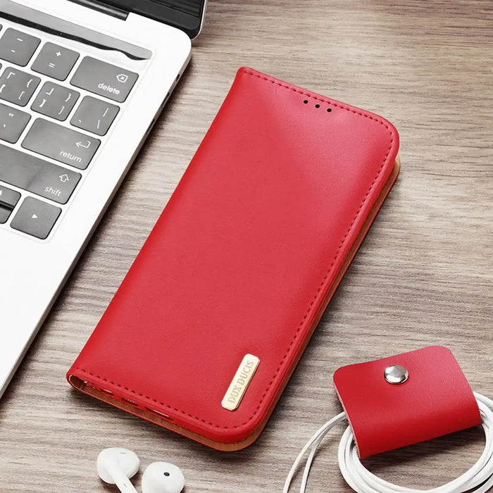 Dux Ducis Hivo Case for Samsung Galaxy S23 Ultra Flip Cover Wallet Stand RFID Blocking Brown - Cell phone cases