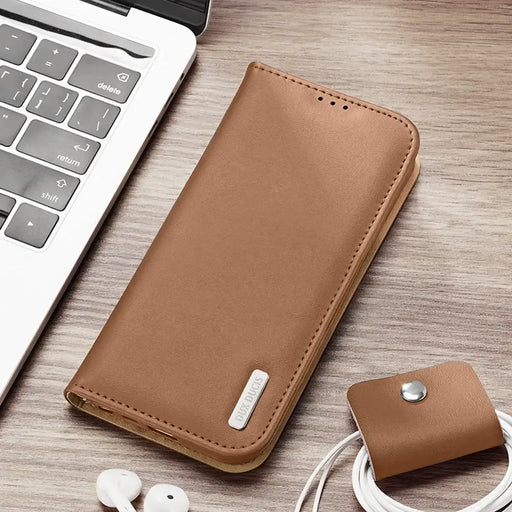 Dux Ducis Hivo Case for Samsung Galaxy S23 Ultra Flip Cover Wallet Stand RFID Blocking Brown - Cell phone cases
