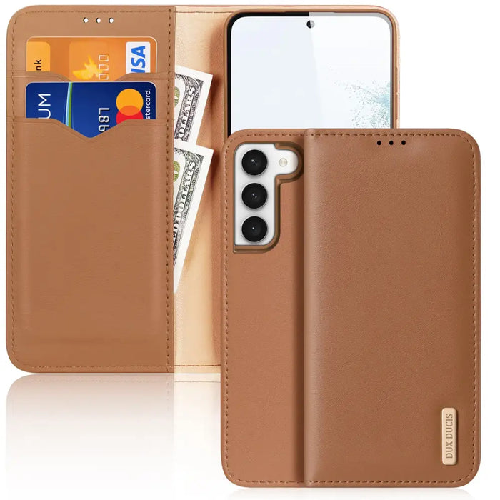 Dux Ducis Hivo case Samsung Galaxy S23 flip cover wallet stand RFID blocking brown - Cell phone cases