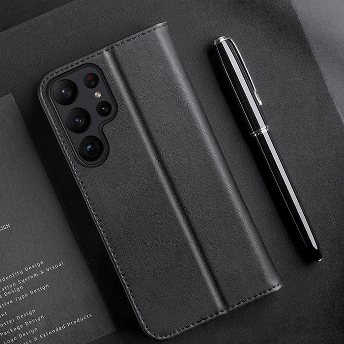 Dux Ducis Hivo case Samsung Galaxy S23+ flip cover wallet stand RFID blocking brown - Cell phone cases