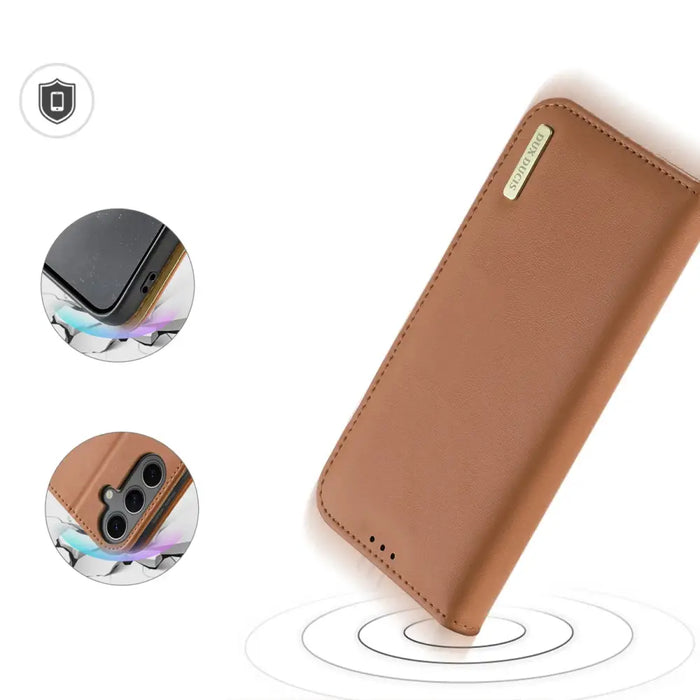 Dux Ducis Hivo case with flap and RFID blocker for Samsung Galaxy S24 - brown - Cell phone cases and covers<<<HurtelXML