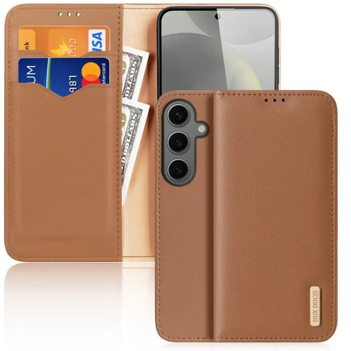 Dux Ducis Hivo case with flap and RFID blocker for Samsung Galaxy S24 - brown - Cell phone cases and covers<<<HurtelXML