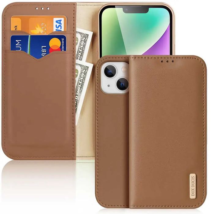 Dux Ducis Hivo iPhone 15 Plus wallet case with RFID blocking - brown - Cell phone cases and covers<<<HurtelXML