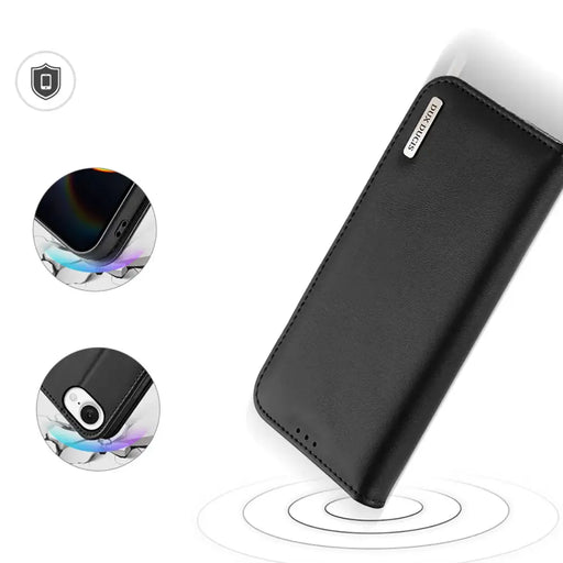 Dux Ducis Hivo iPhone 16e Case with Flip and RFID Protection - Black - Cell phone cases and covers<<<HurtelXML