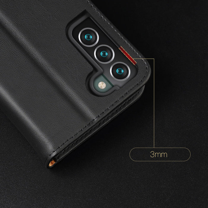 Dux Ducis Hivo Leather Flip Cover Genuine Leather Wallet For Cards And Documents Samsung Galaxy S22 + (S22 Plus) Red