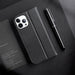 Dux Ducis Hivo Leather Flip Cover Genuine Leather Wallet for Cards and Documents iPhone 14 Pro Max Black - Cell phone
