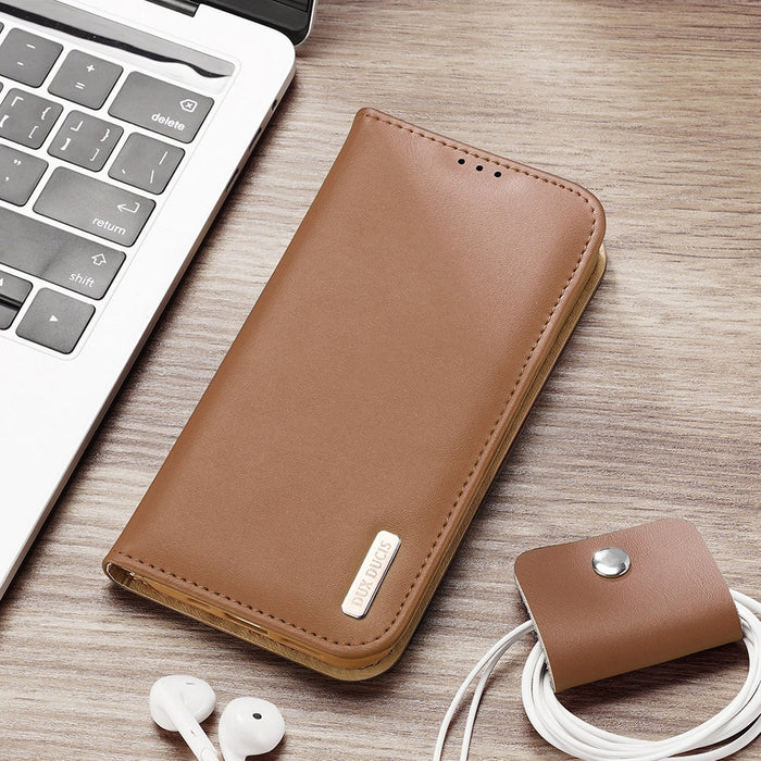 Dux Ducis Hivo Leather Flip Cover Genuine Leather Wallet for Cards and Documents iPhone 14 Pro Max Black - Cell phone