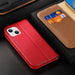 Dux Ducis Hivo Leather Flip Cover Genuine Leather Wallet for Cards and Documents iPhone 14 Plus Red - Cell phone cases