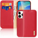 Dux Ducis Hivo Leather Flip Cover Genuine Leather Wallet for Cards and Documents iPhone 14 Pro Red - Cell phone cases