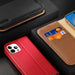 Dux Ducis Hivo Leather Flip Cover Genuine Leather Wallet for Cards and Documents iPhone 14 Pro Max Red - Cell phone