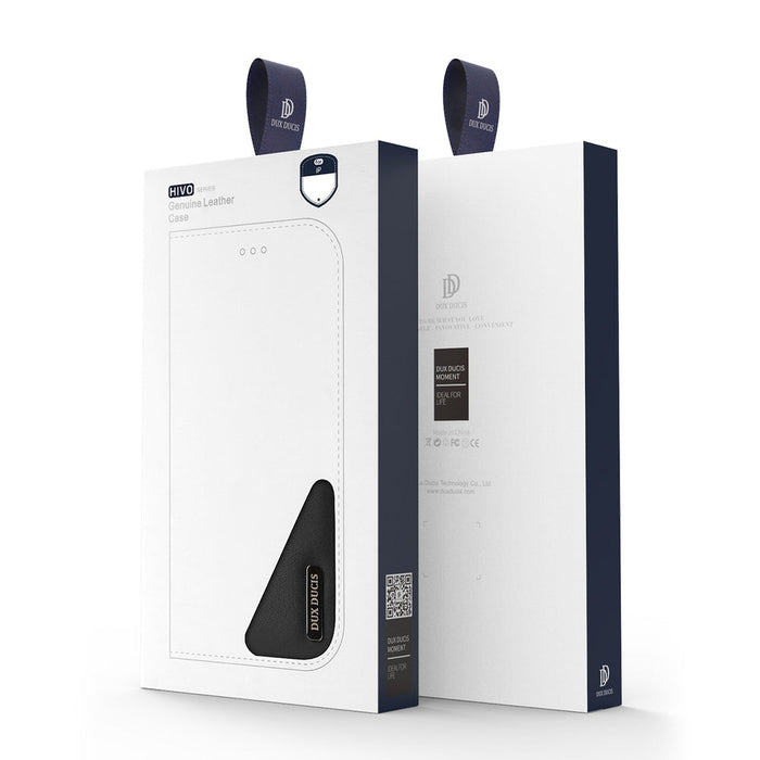 Dux Ducis Hivo Leather Flip Cover Genuine Leather Wallet for Cards and Documents iPhone 14 Plus Red - Cell phone cases