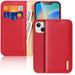 Dux Ducis Hivo Leather Flip Cover Genuine Leather Wallet for Cards and Documents iPhone 14 Plus Red - Cell phone cases
