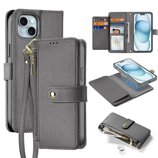 Dux Ducis Lawa Leather Case for iPhone 15 - Gray - Cell phone cases and covers<<<HurtelXML
