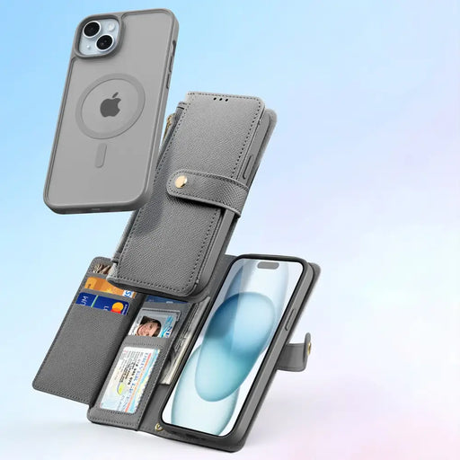 Dux Ducis Lawa Leather Case for iPhone 15 - Gray - Cell phone cases and covers<<<HurtelXML